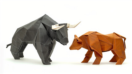 origami bulls and bears