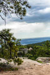 landscape of the sea and mountains