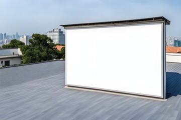 A blank empty screen board on the roof