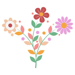 flower branch flower divider flower wreath flower Autumn branch ornament floral divider. element on transparent 