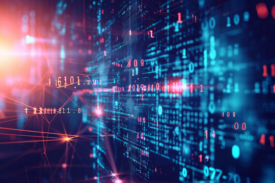 A computer screen filled with numerous digits in various sizes and colors, showcasing a data-heavy environment - Powered by Adobe