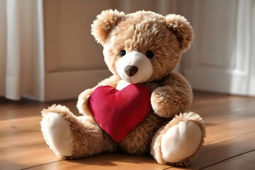 Obraz premium Teddy bear with a heart 