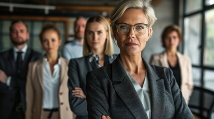 Confident CEO and Business Team in Office: Professional Group Photo [4K Wallpaper]