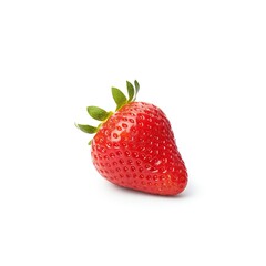 Fresh red strawberry isolated on white background, perfect for healthy eating, fruit displays, and food photography.