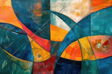 Fototapeta premium strength and resilience through abstract shapesbold lines and contrasting colors to symbolize the body’s ability to heal and overcome challenges 