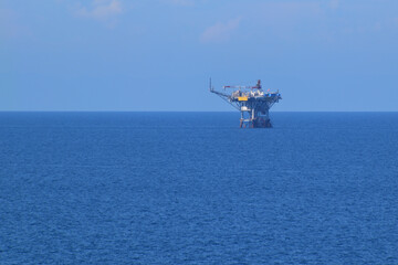 marine oil terminal - Prinos oil area, near Thassos, Greece, aegean sea