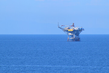 marine oil terminal - Prinos oil area, near Thassos, Greece, aegean sea