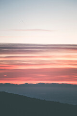 sunset over the mountains