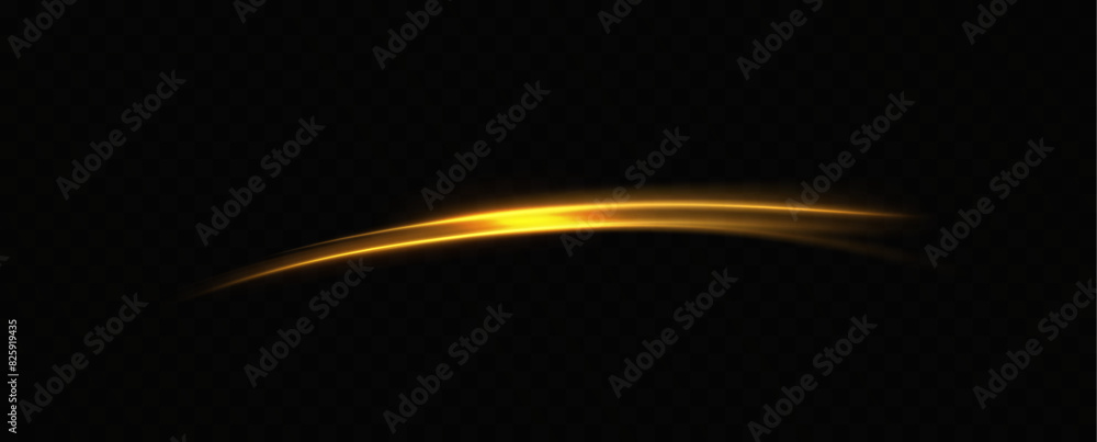 Aufkleber abstract light lines of high-speed traffic, golden colors. neon glowing curves. abstract movement. n