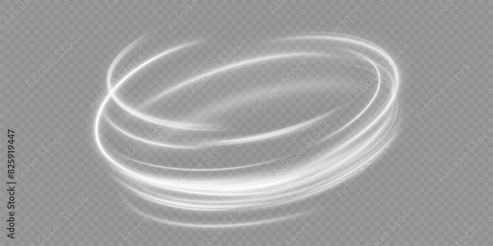 Poster light white twirl. curve light effect of white line. glowing white spiral. the effect of high-speed 