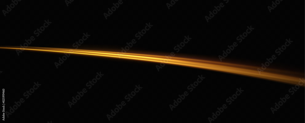 Aufkleber abstract light lines of high-speed traffic, golden colors. neon glowing curves. abstract movement. n