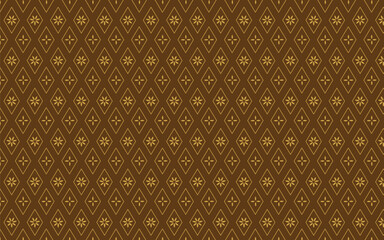 Flower geometric pattern. Seamless vector background. Brown and gold ornament. Ornament for fabric, wallpaper, packaging, Decorative print