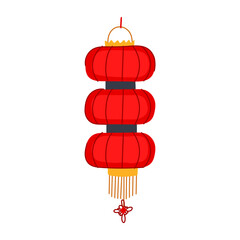 Obraz premium red chinese lamp cartoon. year new, festival paper, japanese asian red chinese lamp sign. isolated symbol vector illustration