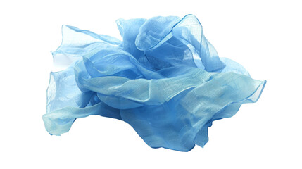 Fototapeta premium A blue cloth ball placed on a clean white background, highlighting its color and texture