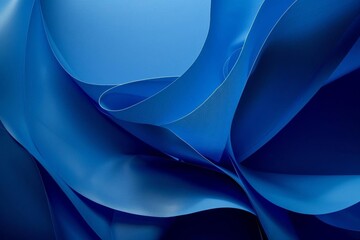 Fototapeta premium Minimalistic blue curves on a deep blue background, perfect for a sleek design