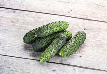Fresh natural organic cucumbers heap