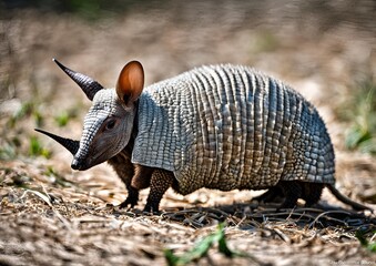 A close-up of an armadillo in South Florida.