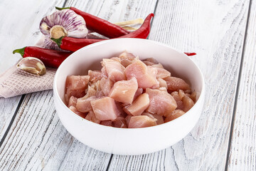 Raw uncooked chicken breast fillet