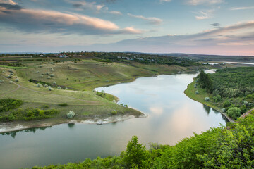 landscape and beautiful nature from the Republic of Moldova. One of the most beautiful views in the north of Moldova, Eastern Europe