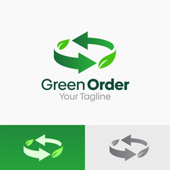 Illustration Vector Graphic Logo of Green Order. Merging Concepts of eco, leaf or nature Shape. Good for business, startup, company logo