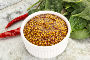 Spicy grain mustard sauce dip