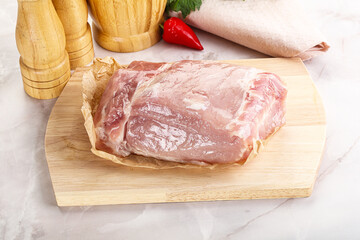 Raw uncooked pork meat loin