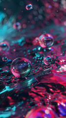 Naklejka premium Stylish liquid background with soap bubbles and wet texture