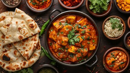 Spicy Indian curry with naan bread --ar 16:9 --stylize 250 Job ID: af483f6b-f8c9-4e36-af43-ba206a6ac279