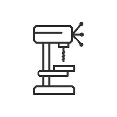 industrial drill machine, linear icon. Line with editable stroke