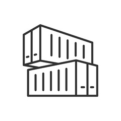 Cargo containers, linear icon. Line with editable stroke
