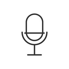 Microphone, linear icon. Line with editable stroke