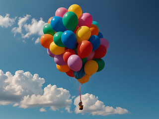 Fototapeta premium balloons flying in the sky, colorful balloons in the sky