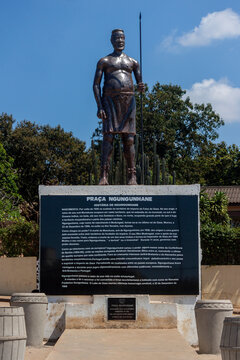 Stone statue of Ngungunyane also known as Gungunhana, the last dynastic emperor of the Empire of Gaza, now part of Mozambique