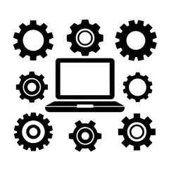 maintenance icon laptop vector SVG