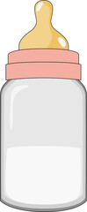 illustration of a bottle of baby milk. Milk bottle cartoon