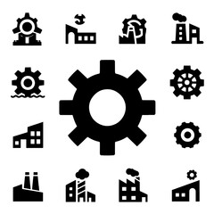 silhouette icon Gear and factory vector SVG