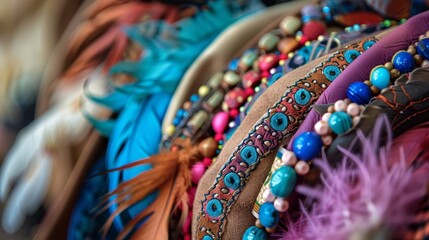 As the tutorial progresses viewers learn how to create decorative hatbands using various materials such as leather beads and feathers.