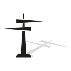 Minimalist airport tower design. Aviation control symbol. Air traffic monitor icon. Vector illustration. EPS 10.