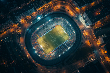 aerial view of a soccer stadium