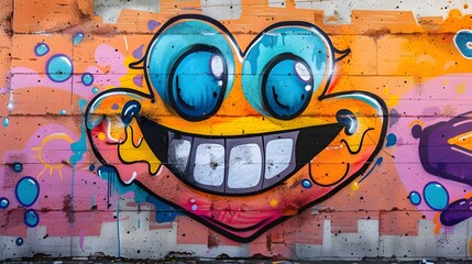 Obraz premium Graffiti wall with colorful cartoon character design