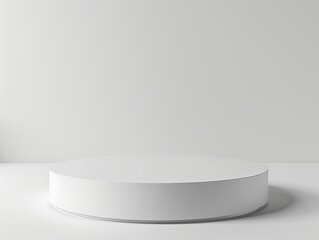 round white platform, solid white background