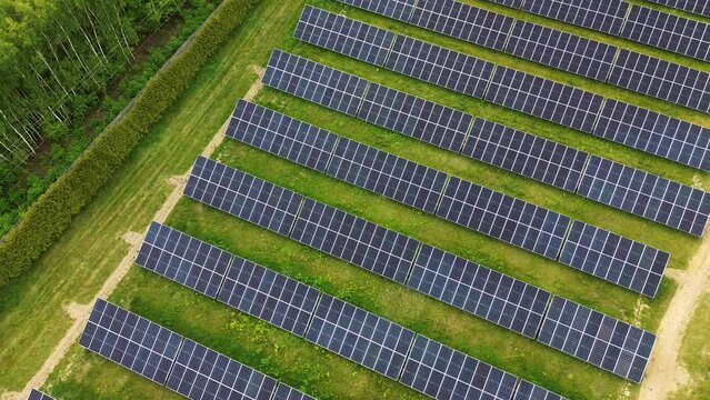 Efficient solar ground mounts for renewable power. Sustainable future energy source.