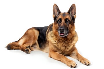 Confident and Intelligent German Shepherd Dog in Studio Setting