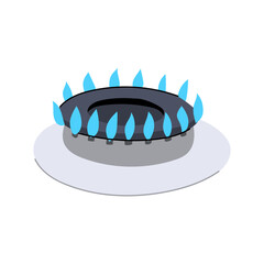 flame stove burner cartoon. cooker blue, home oven, heat propane flame stove burner sign. isolated symbol vector illustration