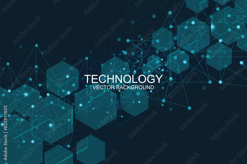 Poster big data visualization background. modern futuristic virtual abstract background. science network pa