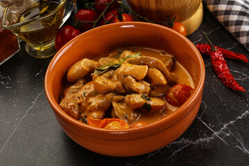 Thai Tom yum soup with chicken