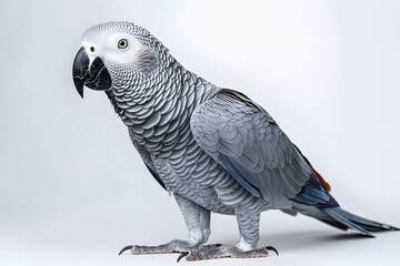 Obraz premium Majestic African Grey Parrot Captured in Striking Studio Portrait