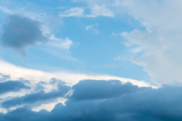 Landscape blue sky with clouds background in summer