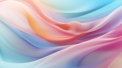 Fototapeta premium Tranquil spring horizon abstract pale blue and ivory sky with soft apricot clouds drifting gently