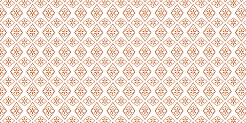 Golden vector geometric seamless pattern. Stylish texture with floral silhouettes diamond shape, grid. Elegant gold and white minimal background. Luxury repeated decorative design.